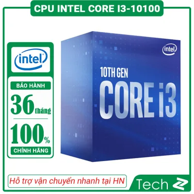 CPU Intel Core i3 10100 (3.6GHz turbo up to 4.3Ghz, 4 nhân 8 luồng, 6MB Cache, 65W) Socket Intel LGA 1200
