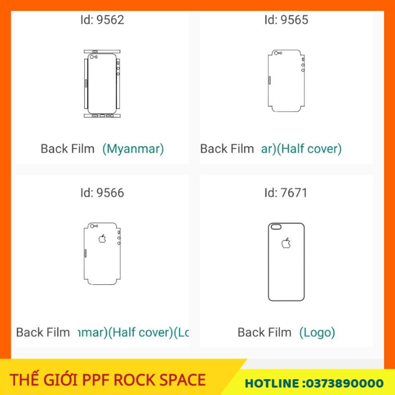 Dán màn hình PPF Apple iPhone 5s ( Có Mặt trước, Mặt Sau, Full bộ theo lựa chọn) Rock Space