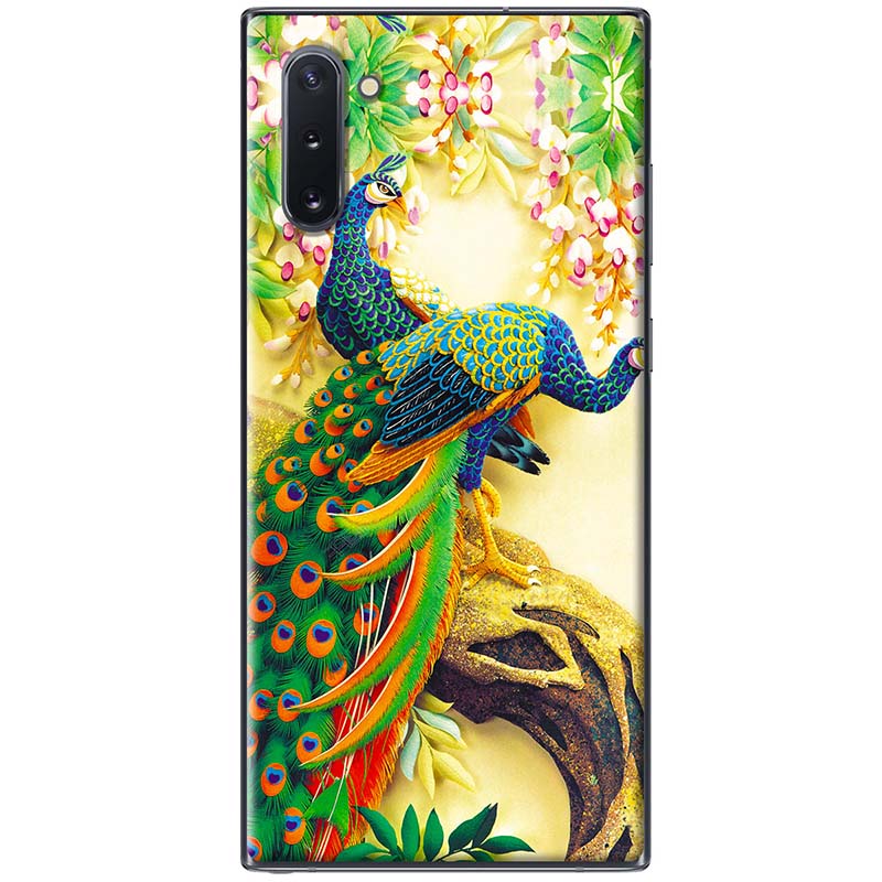 Ốp lưng dành cho samsung galaxy note 10, note 10 plus, note 10 lite, note 20, note 20 ultra mẫu chim công trên cành