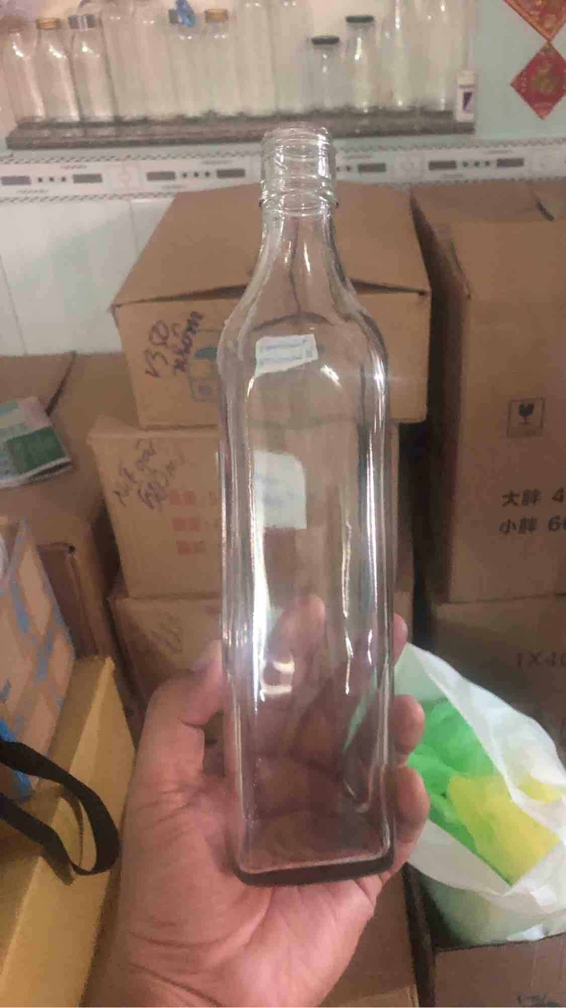 Set 10chai thuỷ tinh vuông 500ml