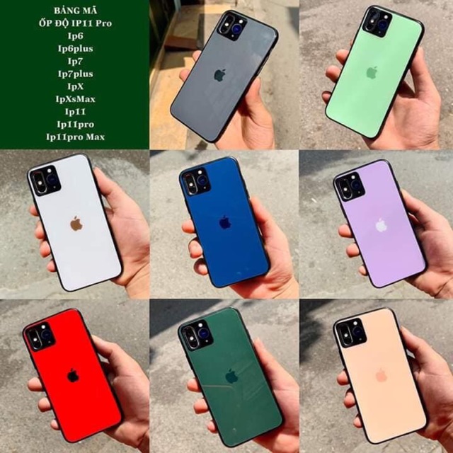 Ốp lưng kính giả ip11 cho ip6/6p/7/7plus/X/Xr/XSMax