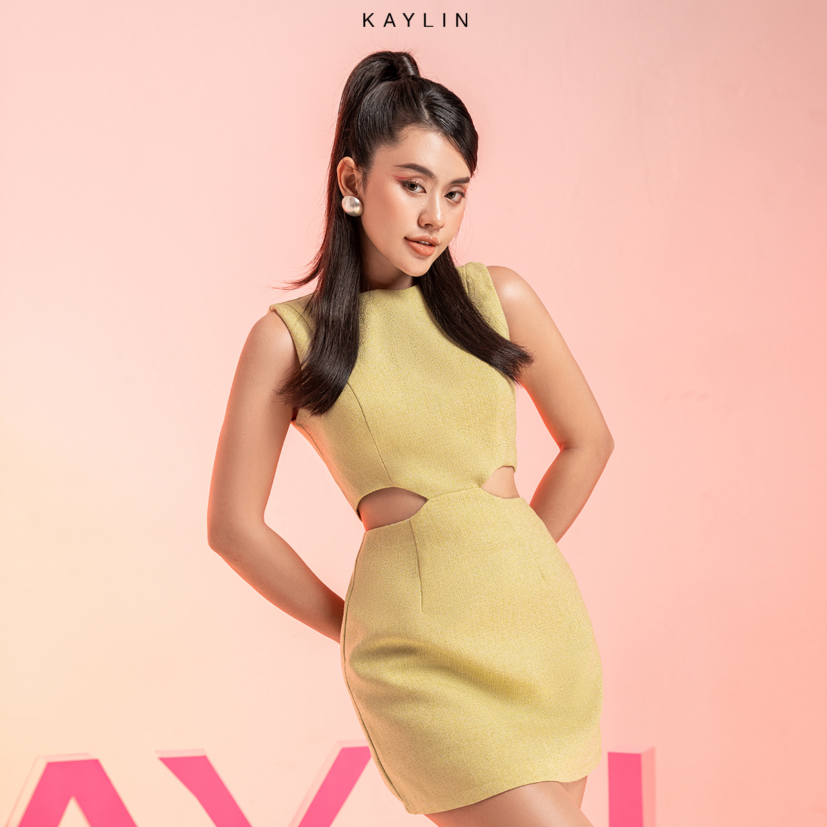 Đầm Tweer khoét eo N1802 - KAYLIN
