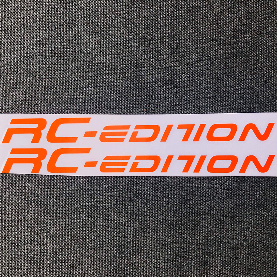 2 Tem DECAL dán phuộc phản quang RC EDITION,dán ốp gắp,mặt nạ xe siêu đẹp