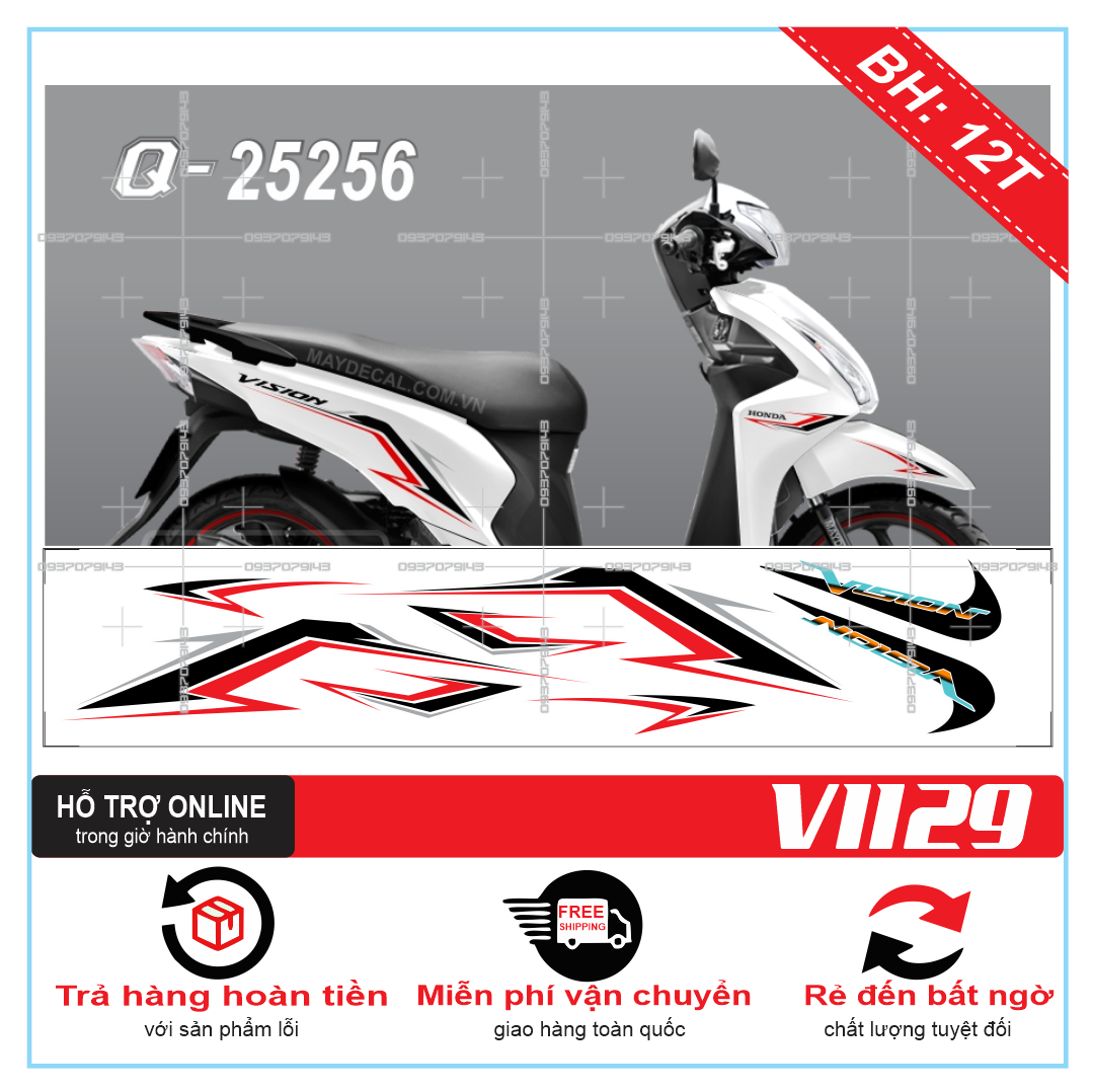 TEM XE VISION 2016 1129 CHẾ DÁN XE TRẮNG - DECAL BIKER