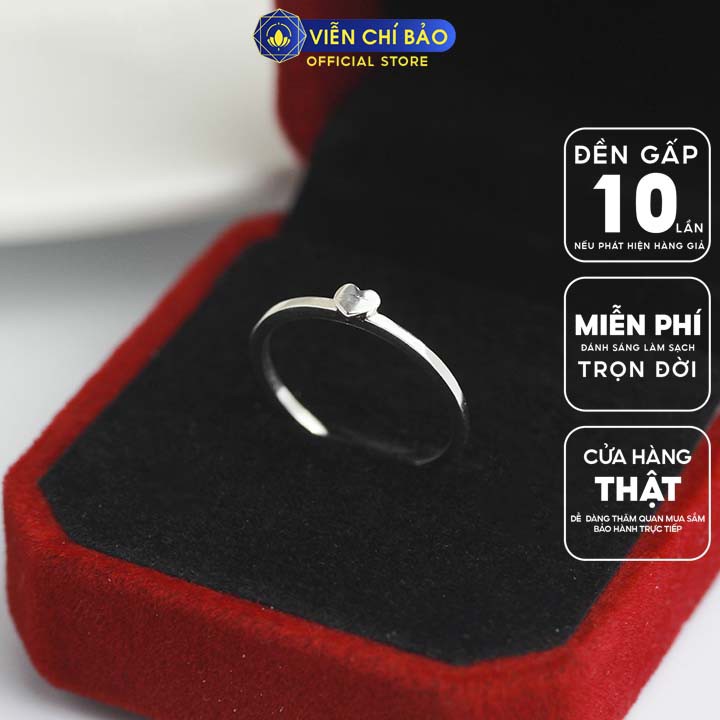 Nhẫn bạc nữ Viễn Chí Bảo Nhẫn Tim chất liệu bạc 925 phong cách nữ tính sang chảnh trẻ trung N400156