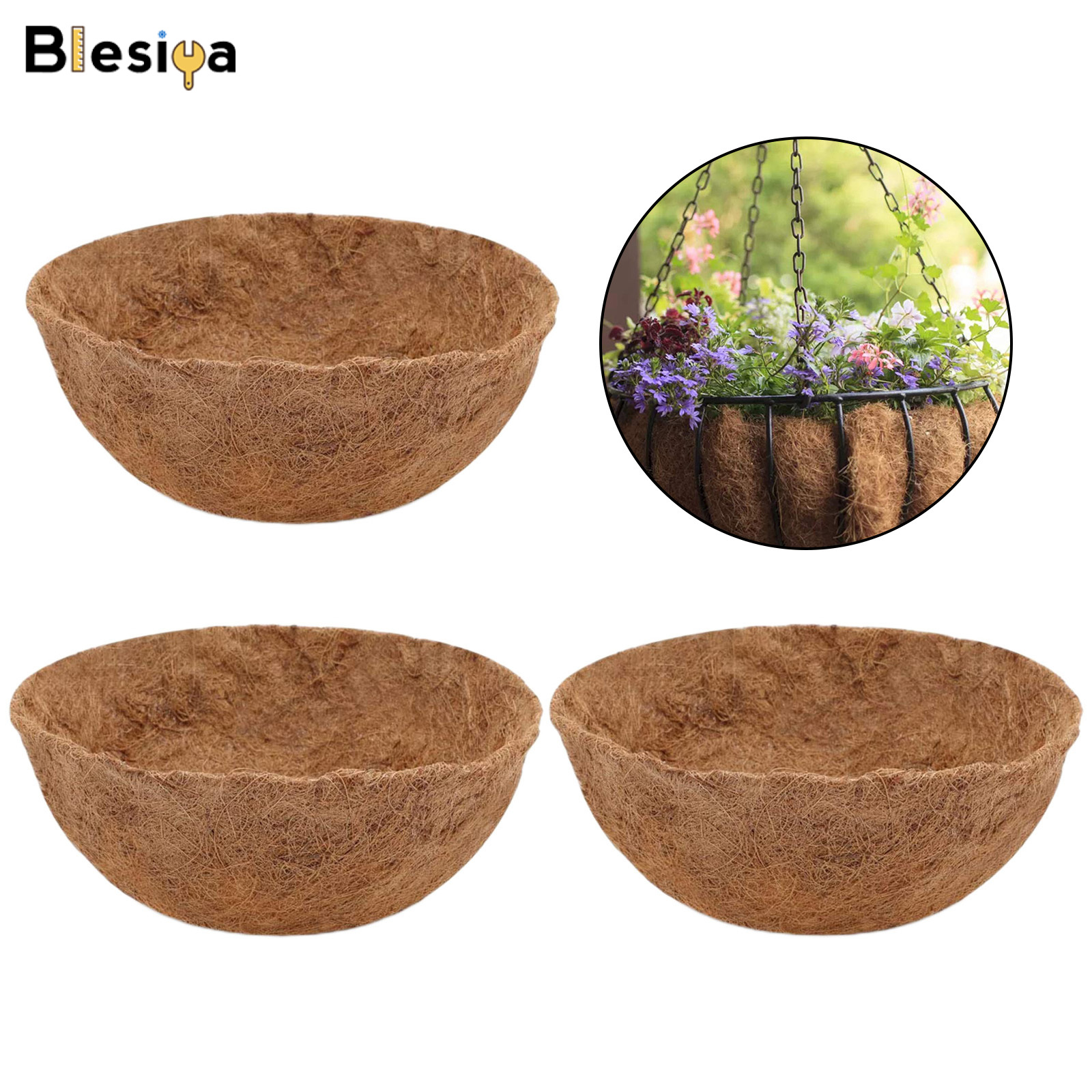 Blesiya3 Miếng Lót Thay Thế Sợi Coco, Cây Trồng Dừa Tự Nhiên