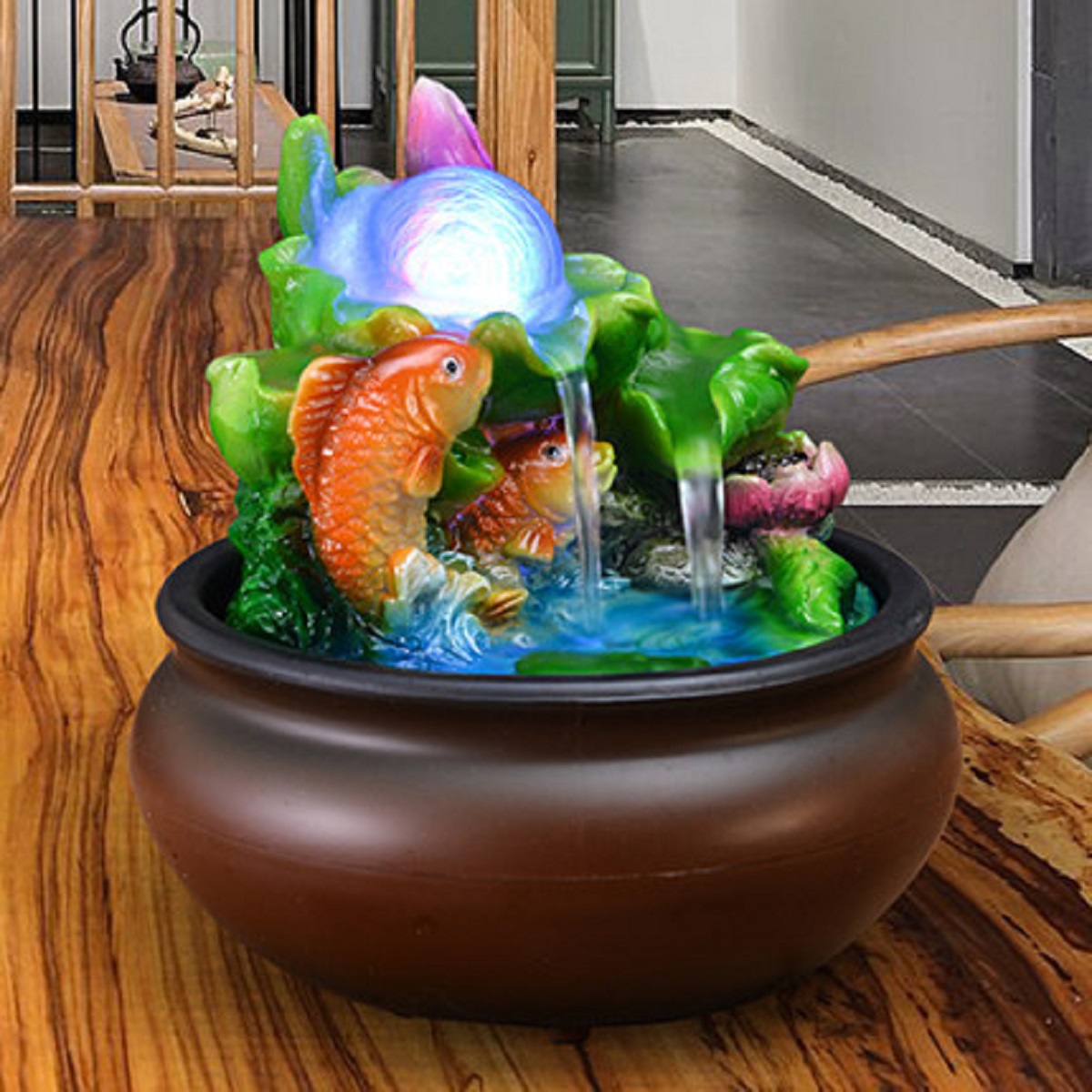 Feng Shui Waterfall with Golden Carp