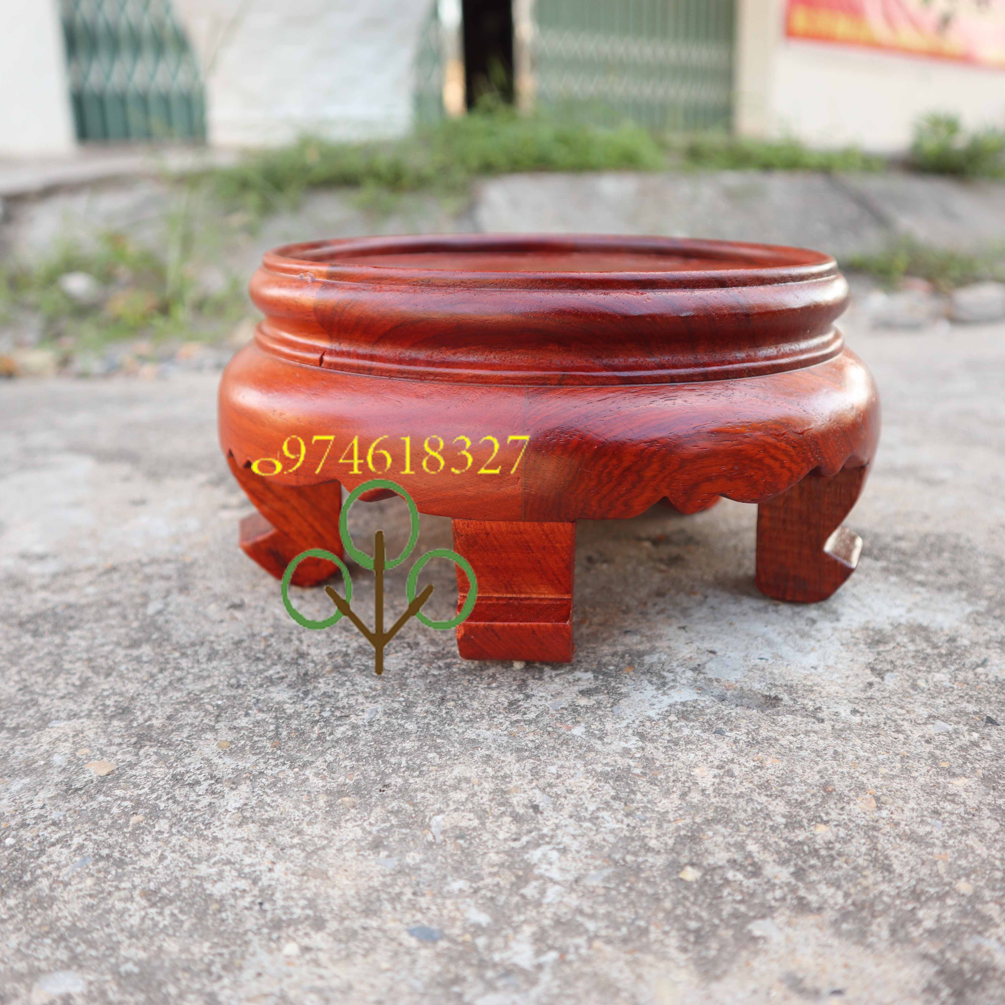 Kỷ tròn chân kỷ chân-đôn tròn chân-đế bát hương- gỗ hương cao 9cm mặt 14,16,18,20,22,24,26,28,30
