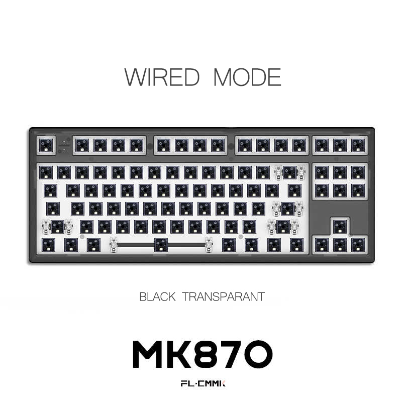 Bộ KIT bàn phím cơ FL- Esport MK870 Hotswap, RGB, Mạch xuôi, 3 Modes, có sẵn foam, bảo hành chính hãng 12 tháng