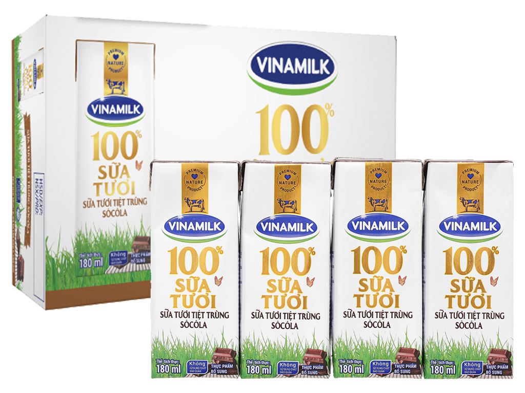 Sữa Tươi Vinamilk 100% Hộp 180ml ( Thùng 48 hộp )