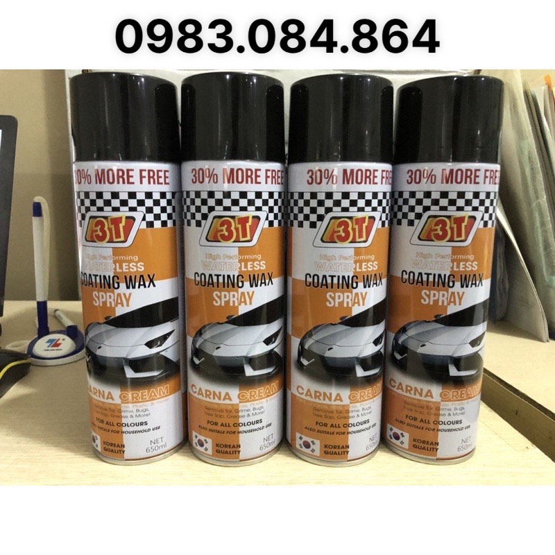 Chai Xịt Đánh Bóng Sơn Xe, Xóa Vết Xước CARNA CREAM Hàn Quốc Chuyên Dùng Cho Ô Tô, Xe Máy dung tích 650ml