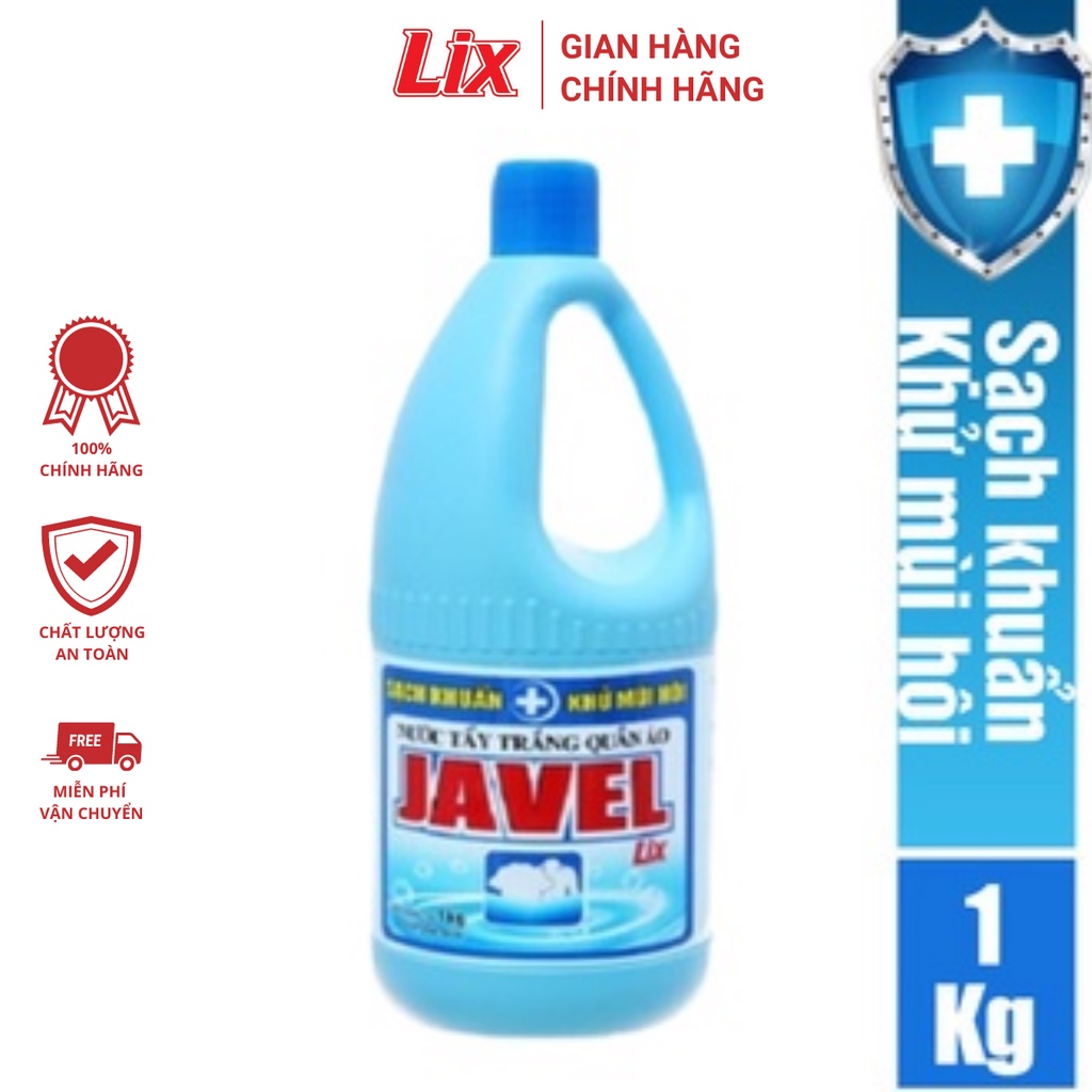 Nước tẩy Javel Lix 1Kg trắng quần áo nước tẩy quần áo sạch khuẩn