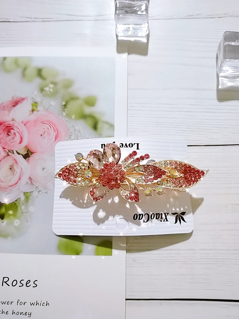 Kẹp tóc phía sau đính đá lấp lánh cao cấp hoa dài