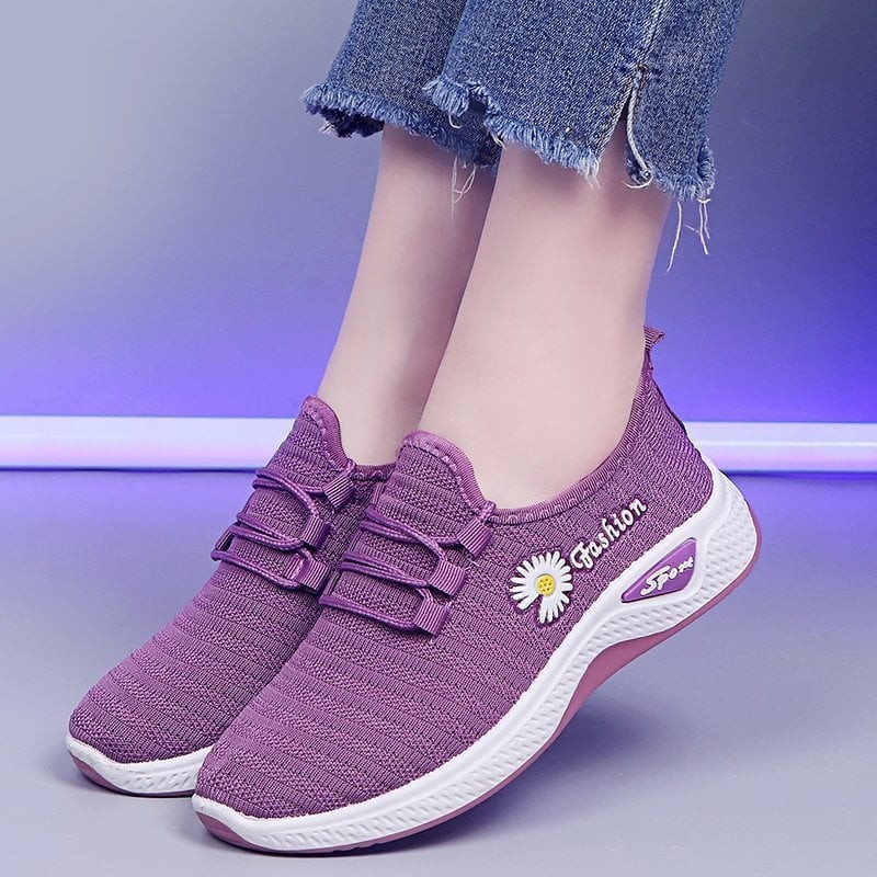 {HOT} Giày Thể Thao Nữ Thấp Cổ Họa Tiết Hoa Cúc