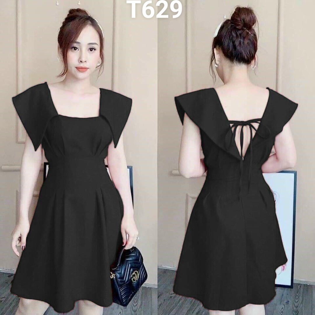 Đầm cổ thủy thủ đan dây cao cấp T629