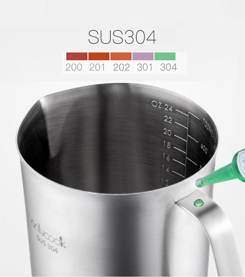Ly inox mờ 304 có tay cầm - Onlycook