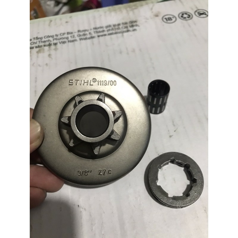 Bộ chén nhông( chuông) máy cưa ms381 Stihl Ảnh thật 100%
