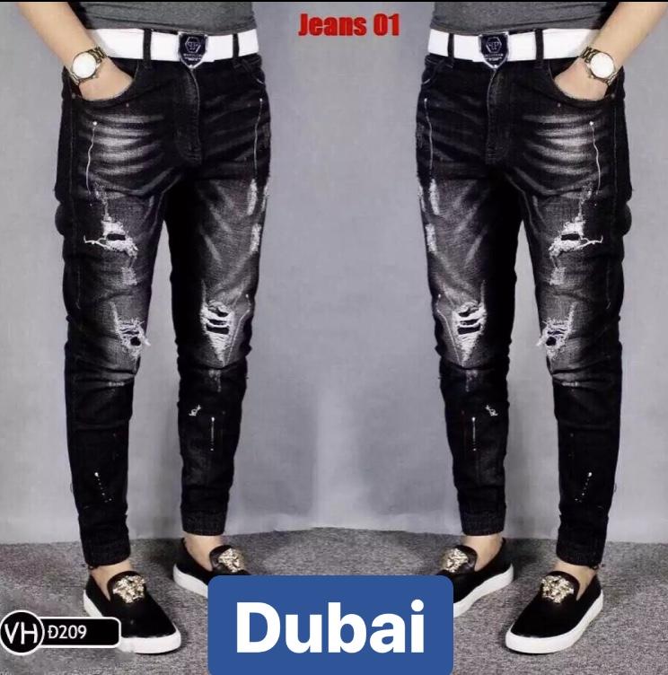 QUẦN JEAN NAM CHẤT BÒ ĐEN TÚM GẤU WASH SPACE HÀN QUỐC BD-209 CAO CẤP - DUBAI FASHION