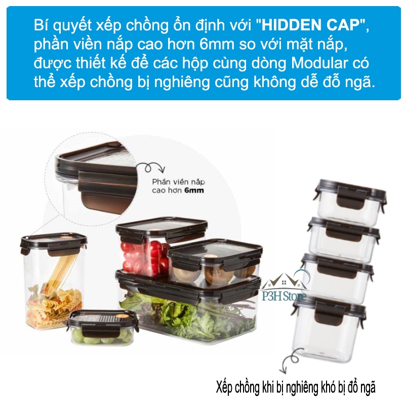 Hộp bảo quản thực phẩm Lock&Lock Bisfree Modular dung tích 1.8L LBF410