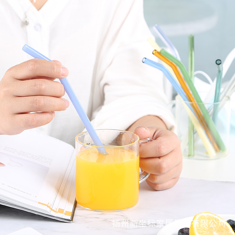 Ống hút thủy tinh 25cm đủ màu đường kính 8mm dùng trong quán cafe,nhà hàng,dùng cá nhân thủy tinh borosilicat