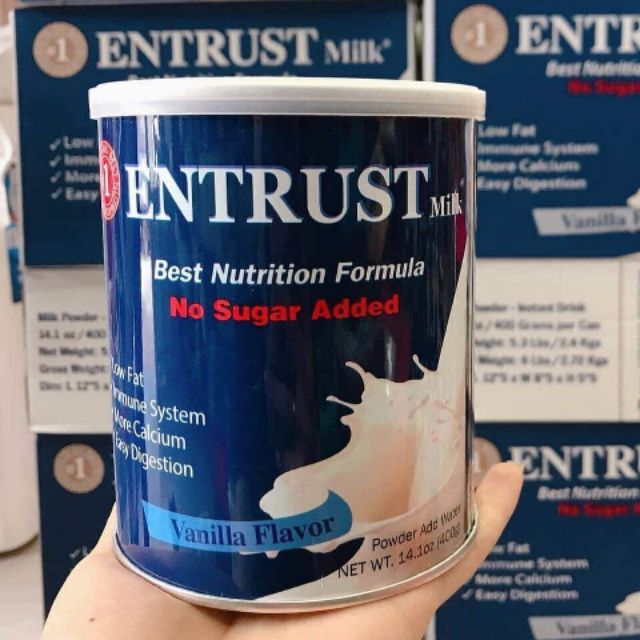 [Bình Dương] Sữa bột không đường Entrust Milk 400g