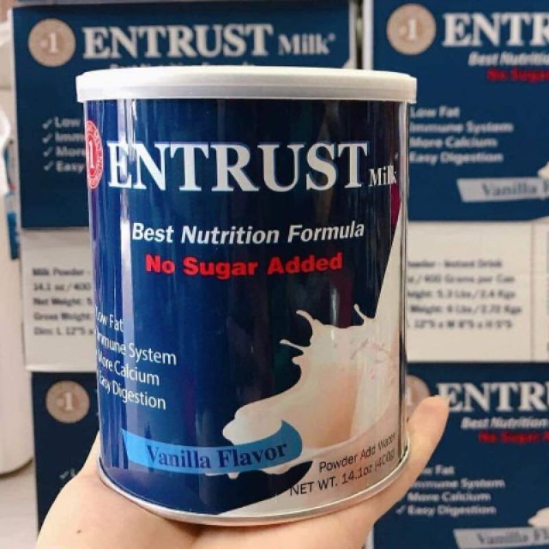 Sữa bột không đường Entrust Milk Hộp 400g của Mỹ cao cấp