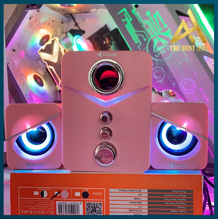 Loa vi tính kisonli u-3100 - màu hồng