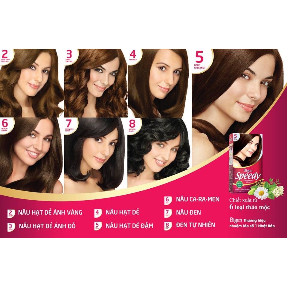 [HCM]Thuốc Nhuộm Bigen Speedy Medium Brown 06 - Nâu Ca-Ra-Men ( 80G )