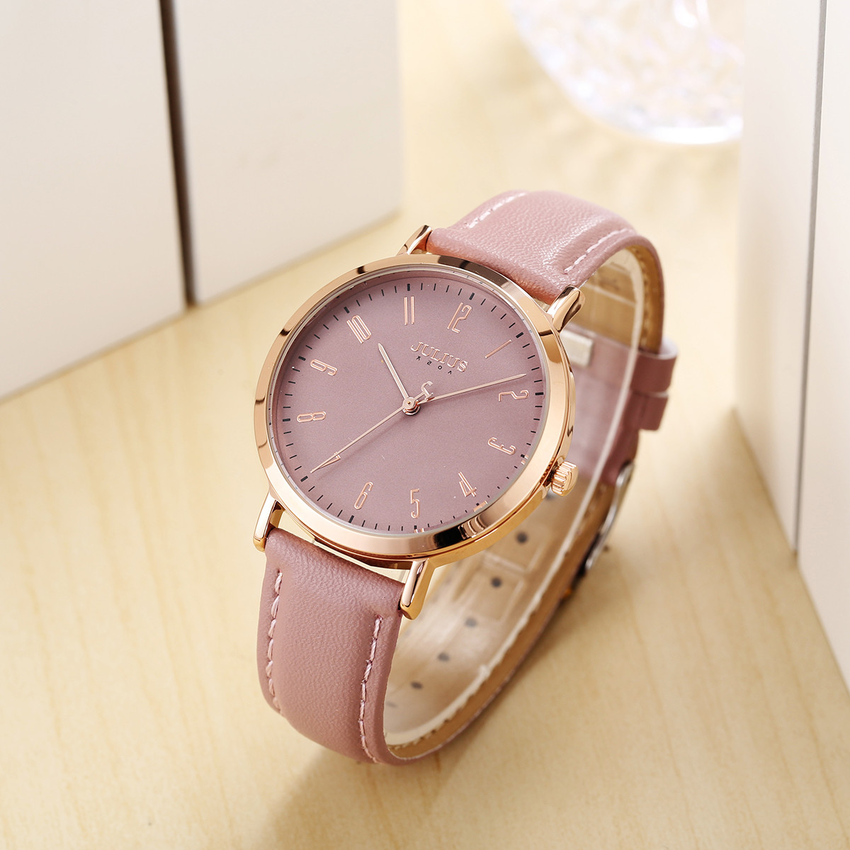 Đồng hồ nữ JA-1017 Julius Hàn Quốc dây da