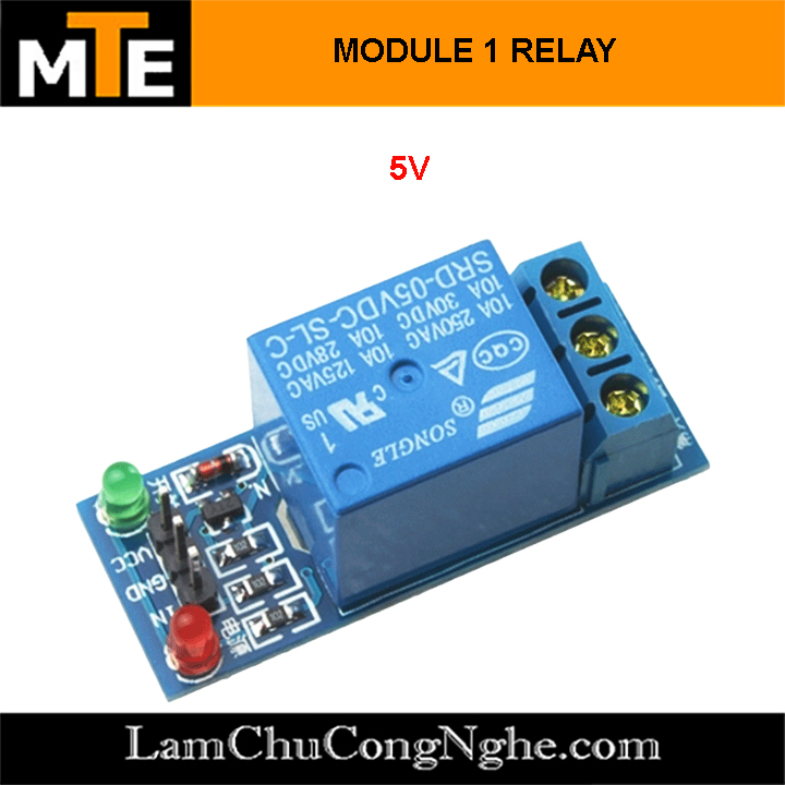 "Module relay 5V, 12V đóng cắt thiết bị điện 10A