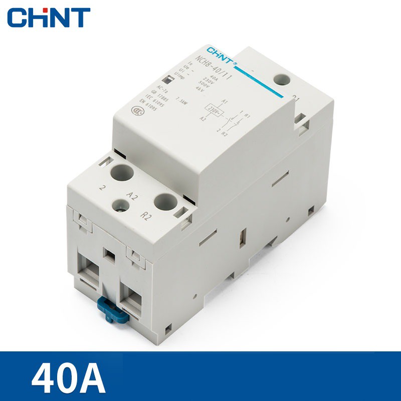 Khởi động từ, contactor 1 pha CHINT NCH8 40A/220V (Xám)