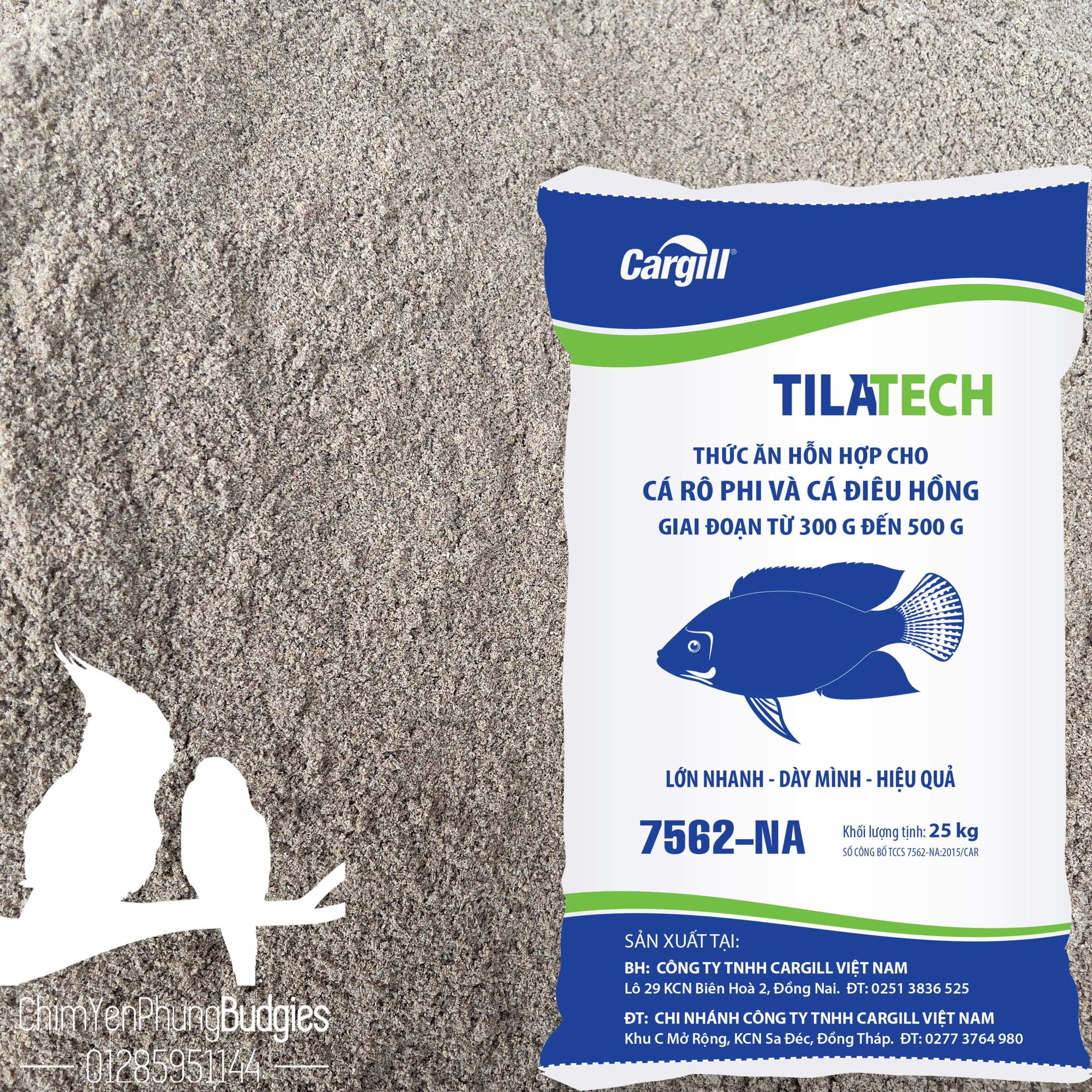 1KG Cám cá cargill 7562 xay sẵn 28% đạm cho cá ăn hoặc dùng câu cá,rô phi,điêu hồng.