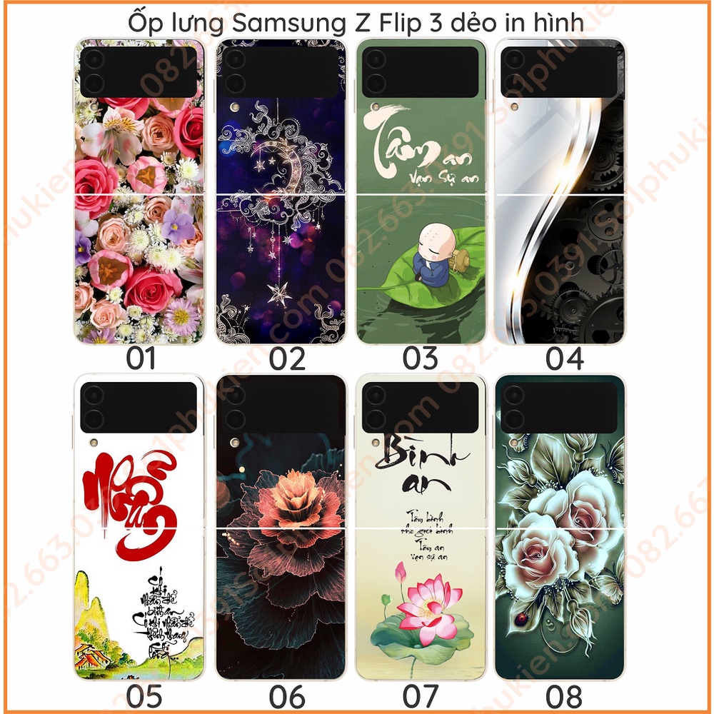 Ốp lưng Samsung z Flip 3/ ZFlip 4 dẻo in hình thư pháp đẹp , sắc nét