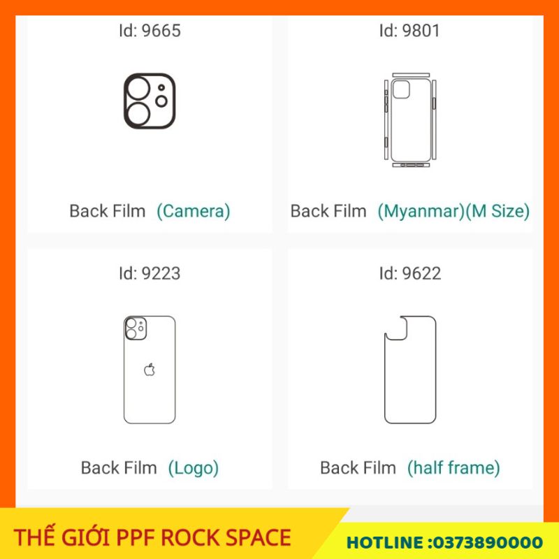 Dán màn hình PPF Apple iPhone 12 ( Có Mặt trước, Mặt Sau, Full bộ theo lựa chọn) Rock Space