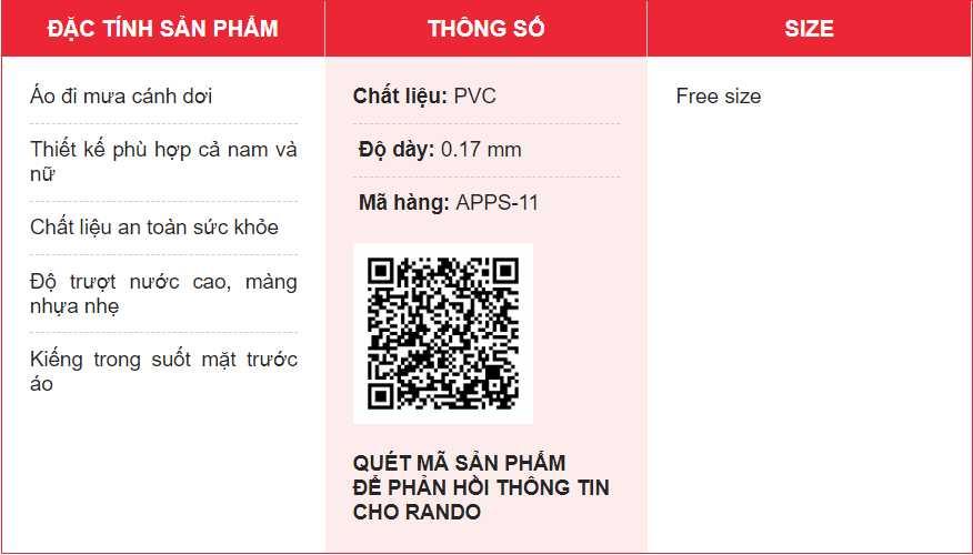 Áo Mưa Rando Cổ Rùa 2 Nón Kiếng 0.17