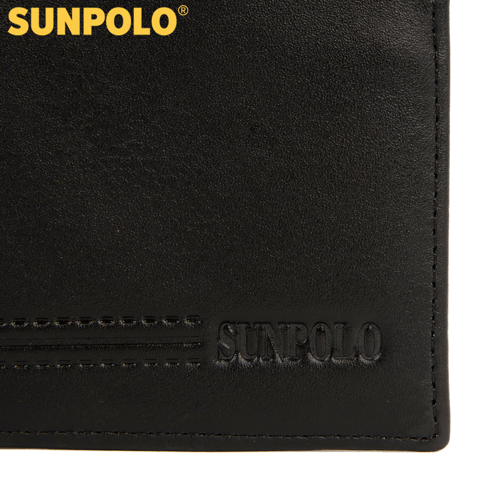 Ví nam ngang da bò SUNPOLO WSCT13 (Đen, Nâu)
