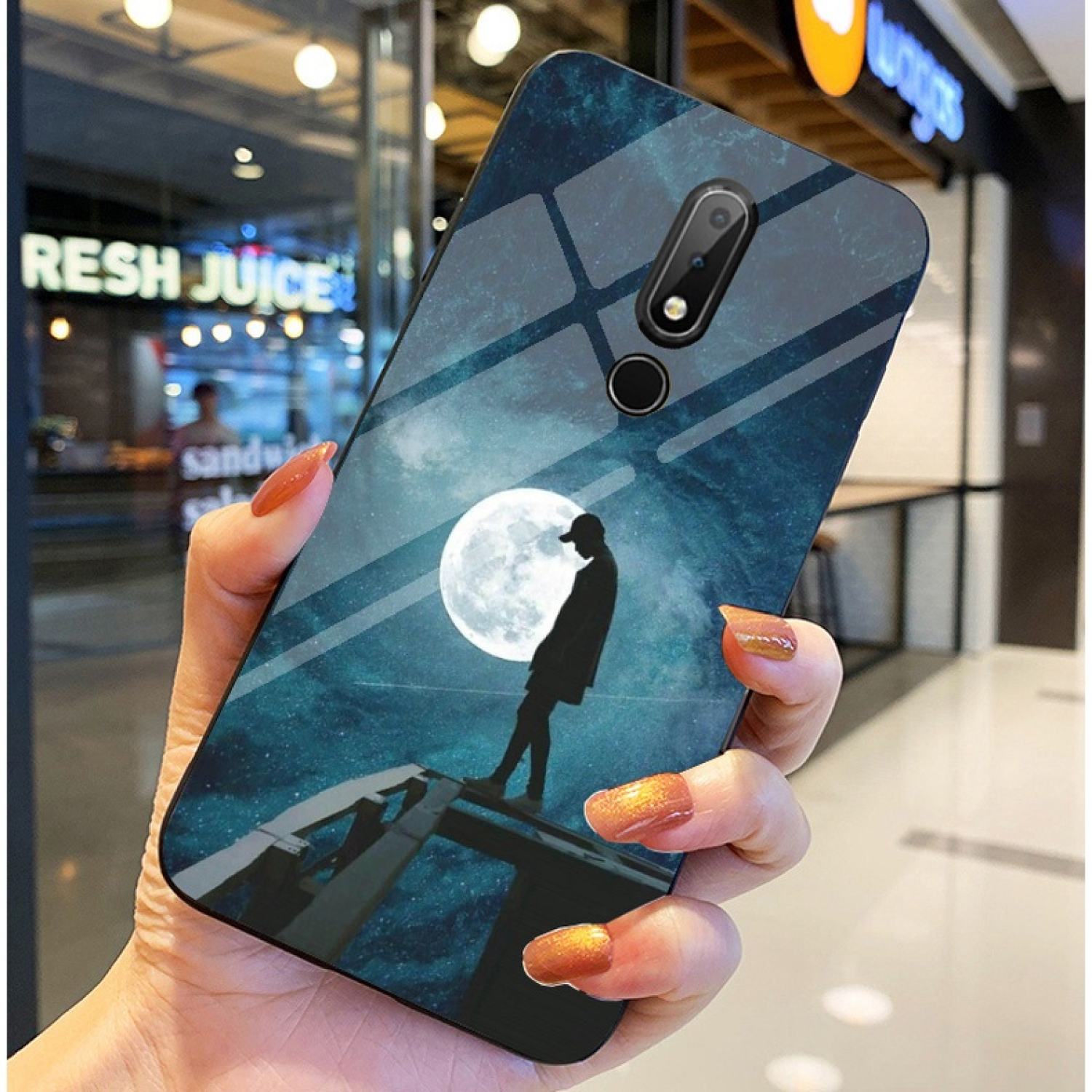 Ốp Lưng NOKIA 8.1 Ốp kính bóng cao cấp Phi Hành Gia