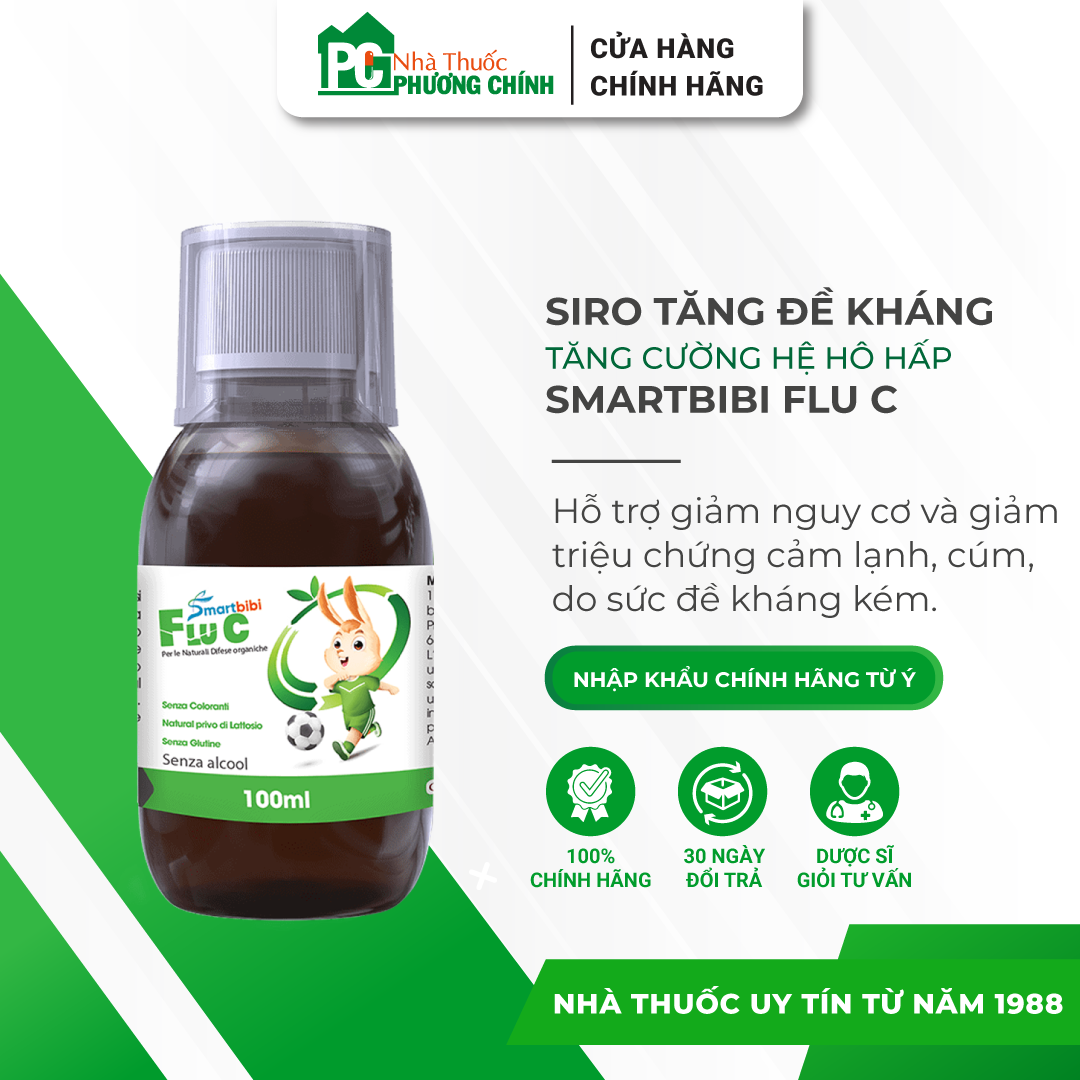 Siro tăng đề kháng cho bé smartbibi flu c - giúp tăng cường sức khỏe đường hô hấp trên