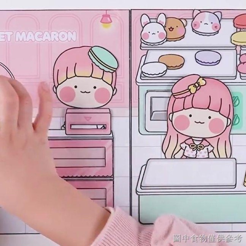 Búp bê giấy cùng làm bánh macaron Doll House