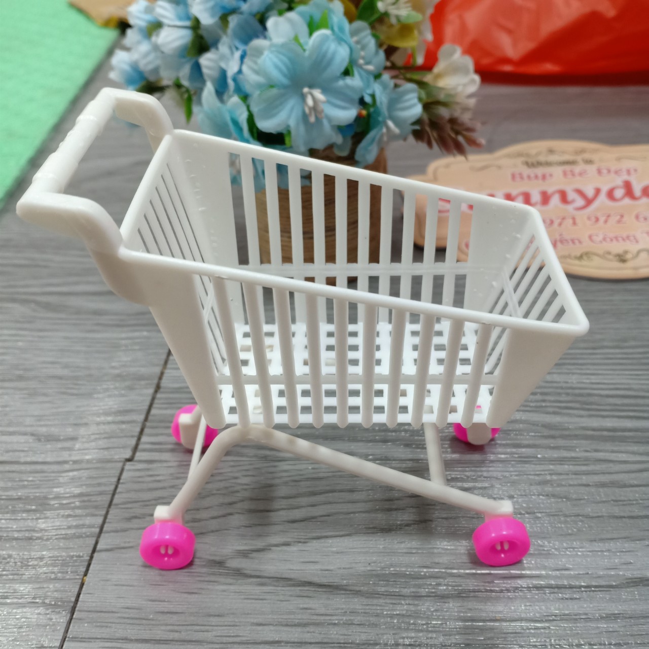 Xe đẩy siêu thị đồ chơi cho búp bê barbie