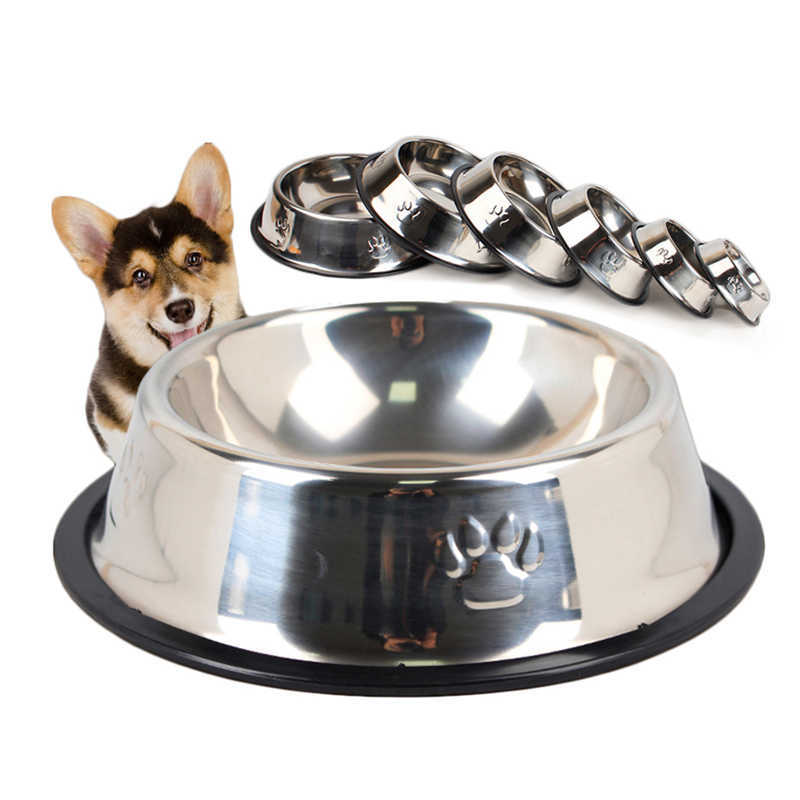 BÁT INOX TRẮNG ĐỰNG ĐỒ ĂN CHỐNG TRƯỢT CHO THÚ CƯNG SZ 22 CM