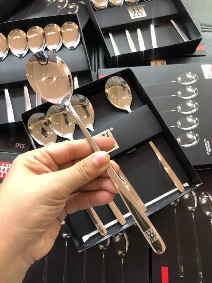 [GIẢM THÊM 8%] Sét 5 Thìa,Muỗng Đức Cao Cấp - Thìa Cuống Dài
