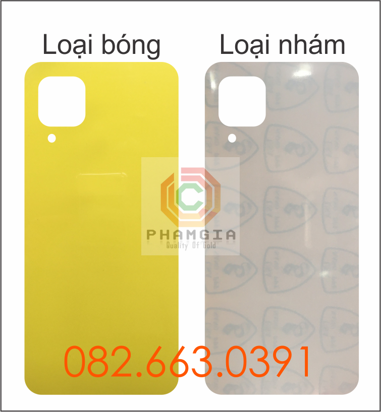 Dán PPF Samsung A12 loại nhám,bóng dành cho màn hình, mặt lưng, mặt lưng full viền