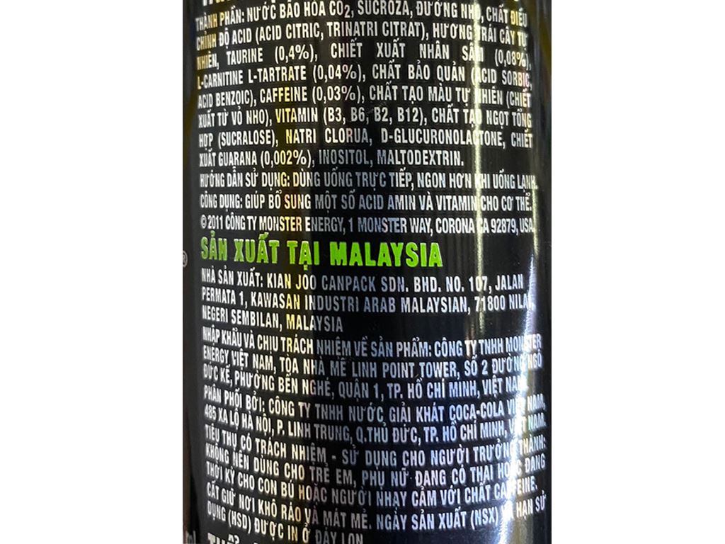 [Siêu thị WinMart] - Nước tăng lực Monster chai 355ml