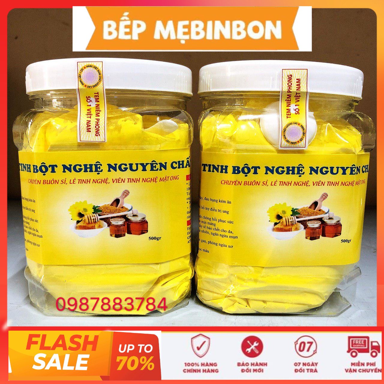 Combo 2 hũ tinh bột nghệ vàng nguyên chất
