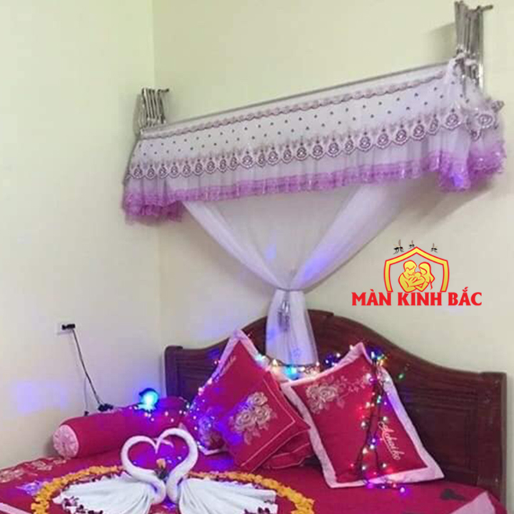 Màn khung xếp gọn phối ren kiểu- TRỌN BỘ