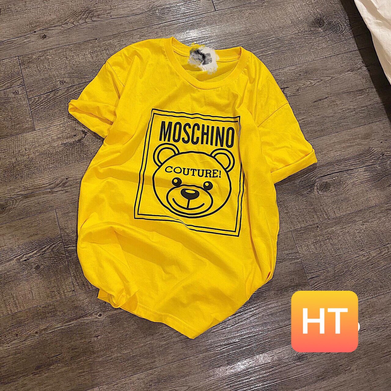 Áo phông gấu moschino in 3D chất tici HT8205