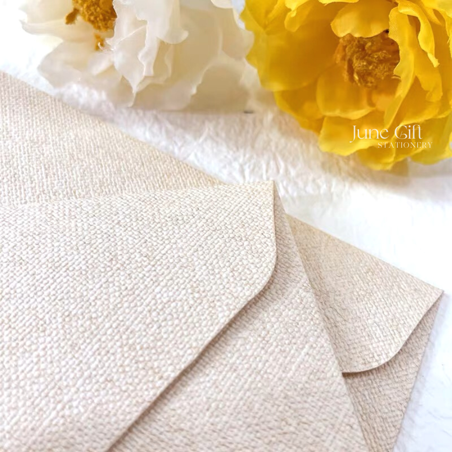 Phong bì thư vân vải linen phong cách cổ điển
