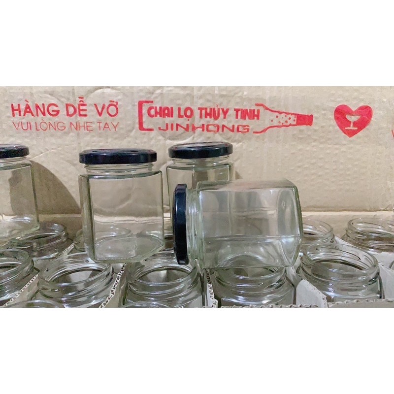 [HCM]LỌ THUỶ TINH LỤC GIÁC 180ml nắp thiết