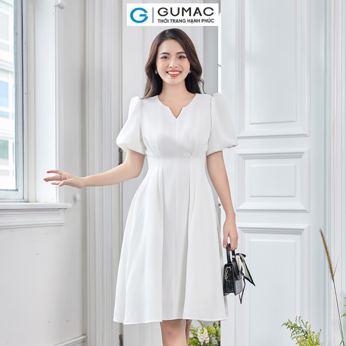 Đầm tay bí chiết ly thời trang gumac dd12093